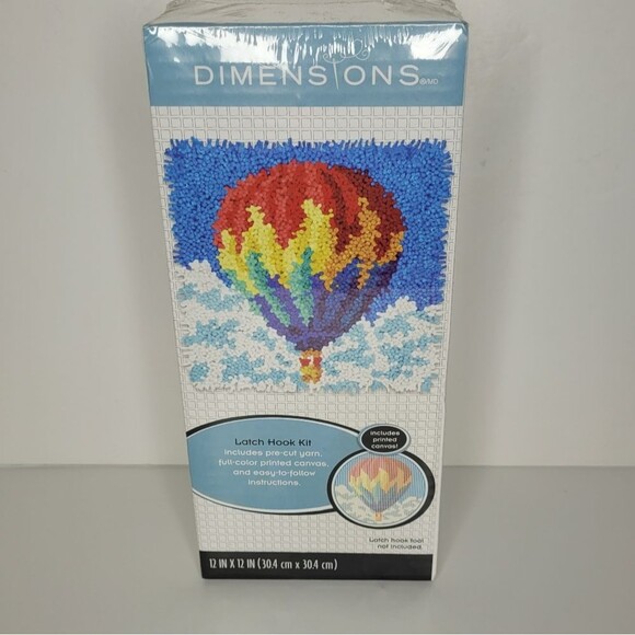 Dimensions hot air balloon 12x12 latch hook art craft NEEDS HOOK - Picture 1 of 3